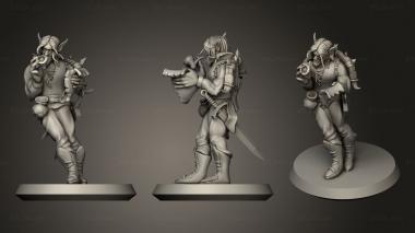 Military figurines bounty huntress 3d model
