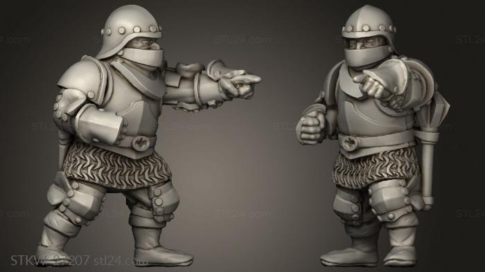 Military figurines (Artillery Crew Dwarfs Commander, STKW_27207) 3D models for cnc