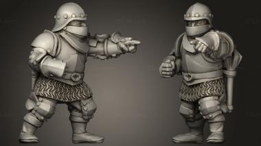 Military figurines Artillery Crew Dwarfs Commander 3d model