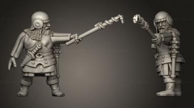 Military figurines Artillery Crew Dwarfs Gunner 3d model