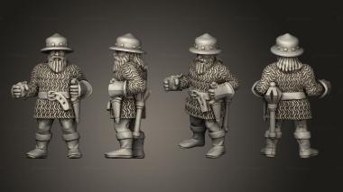 Military figurines Artillery Crew Dwarfs Loader 3d model