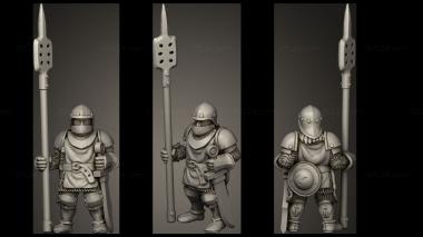Military figurines Dwarf Med banner 3d model