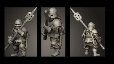 Military figurines Dwarf Med banner 3d model