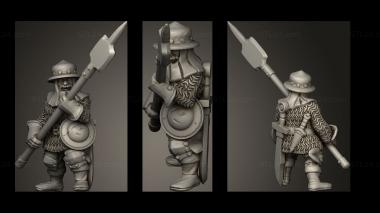 Military figurines Dwarf Med banner 3d model