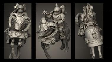 Military figurines Dwarf Ram cavalry falchion 3d model