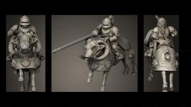 Military figurines Dwarf Ram cavalry falchion 3d model