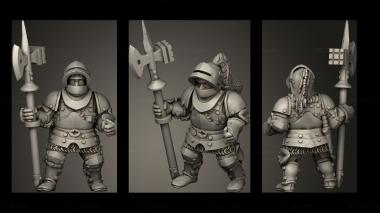 Military figurines Infantry Heavy Dwarf bare 3d model