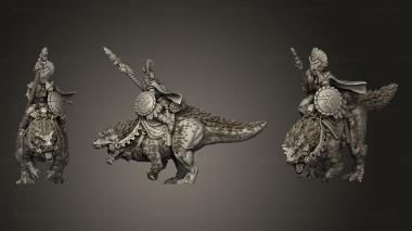 Military figurines Brutosaur Riders 3d model