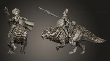 Military figurines Brutosaur Riders 3d model
