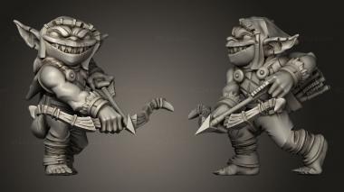 Military figurines Goblins goblin archer hooded 3d model