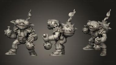 Military figurines Goblins goblin artificer glasses 3d model