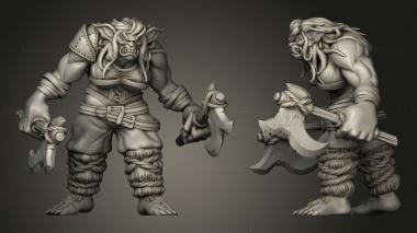Military figurines bugbear barbarian 3d model