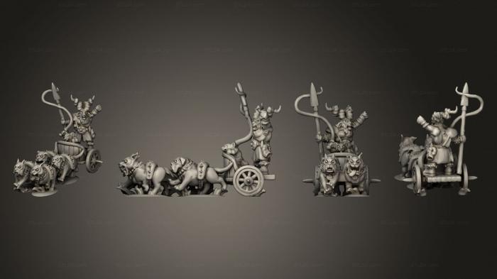 Military figurines (Army beastfolk chariot pack packmaster, STKW_2753) 3D models for cnc