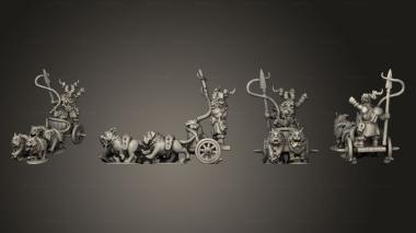 Military figurines Army beastfolk chariot pack packmaster 3d model