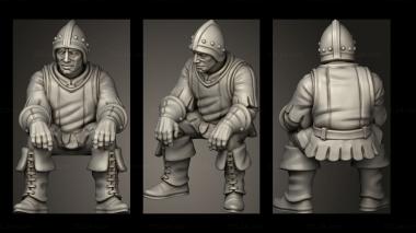 Military figurines BUILT GUARDS SITTING GUARD 3d model