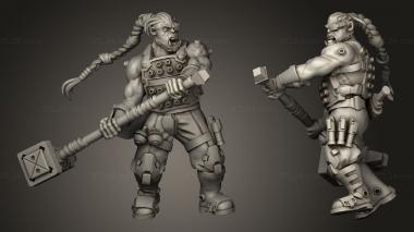 Military figurines burgash the blasthammer barbarian 3d model