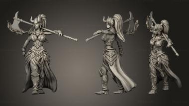 Military figurines Eti Female Flame Axe 3d model