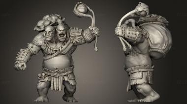 Military figurines Ettin Tribal Stone Slinger 3d model