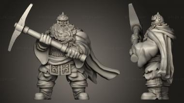 Military figurines Fire Dwarf Male Miner 3d model