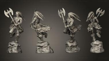 Military figurines Fire Genasi Axe 3d model