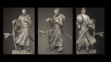 Military figurines bushido red Blood brothers yang jian 3d model