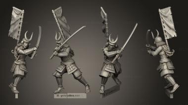 Military figurines bushido red Jade Mamba Guard 3d model