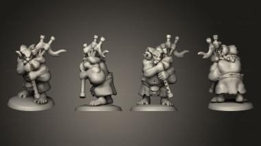 Military figurines Army Clanbeast Musician 3d model