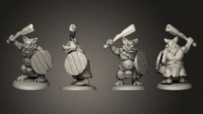 Military figurines (Army Clanbeast with Shield 1, STKW_2761) 3D models for cnc
