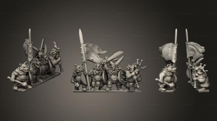Military figurines (Army Clanbeast with Shields Command, STKW_2770) 3D models for cnc