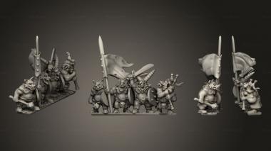 Military figurines Army Clanbeast with Shields Command 3d model