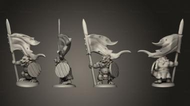 Military figurines Army Clanbeast with Standard 3d model