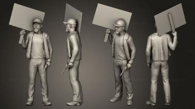 Military figurines Gun Man Base 3d model