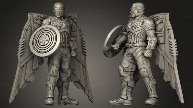 Military figurines CAPTAIN AMERICA Sam Wilson Hawkeye FALCON 3d model