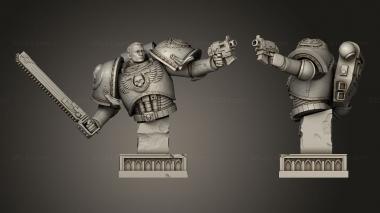 Military figurines Captain Titus David Arenas Back 3d model
