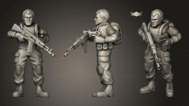 Military figurines Carbine Aiming 3d model