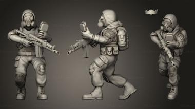 Military figurines Carbine Aiming 3d model