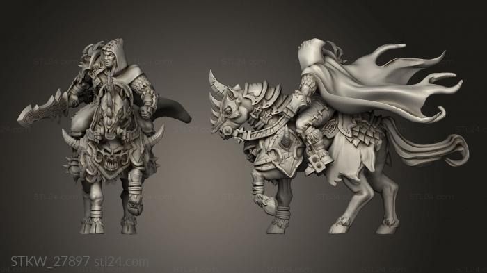 Military figurines (Cavalry barbarian horse, STKW_27897) 3D models for cnc