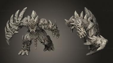 Military figurines Lava Golem Angry 3d model