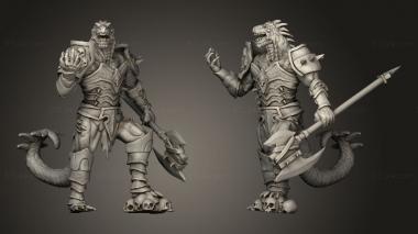 Military figurines Lizardfolk Warrior Axe 3d model