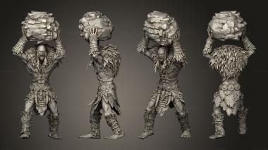 Military figurines Stone Giant Rock Throw Huge 3d model