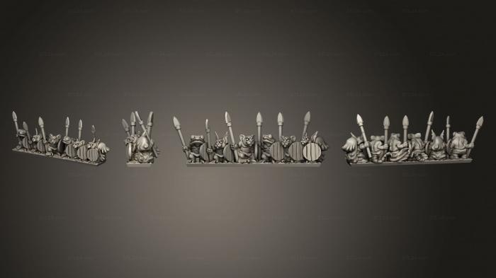 Military figurines (Army Vermen Spears Warmaster Strip 2, STKW_2801) 3D models for cnc