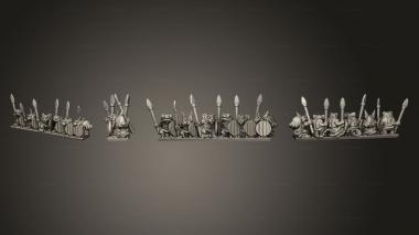 Military figurines Army Vermen Spears Warmaster Strip 2 3d model