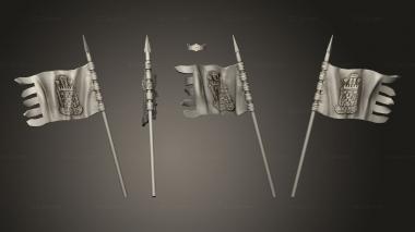 Military figurines Spanish Bearer 3d model