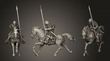 Military figurines Spanish Couched Knights Charge Horse 3d model
