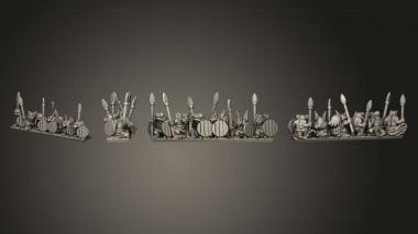 Military figurines Army Vermen Spears Warmaster Strip 3 3d model