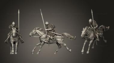 Military figurines Spanish Couched Knights Charge Horse 3d model