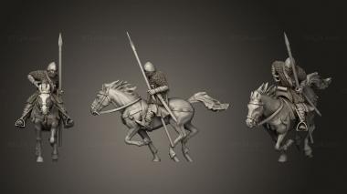 Military figurines Spanish Couched Knights Charge Horse 3d model