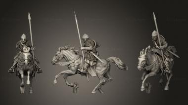Military figurines Spanish Couched Knights Charge Horse 3d model
