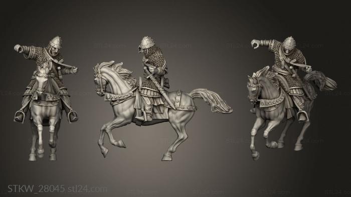 Military figurines (Spanish Knights Thrusting Charge Horse, STKW_28045) 3D models for cnc