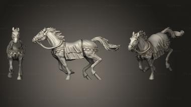 Military figurines Spanish Knights Thrusting Charge Horse 3d model